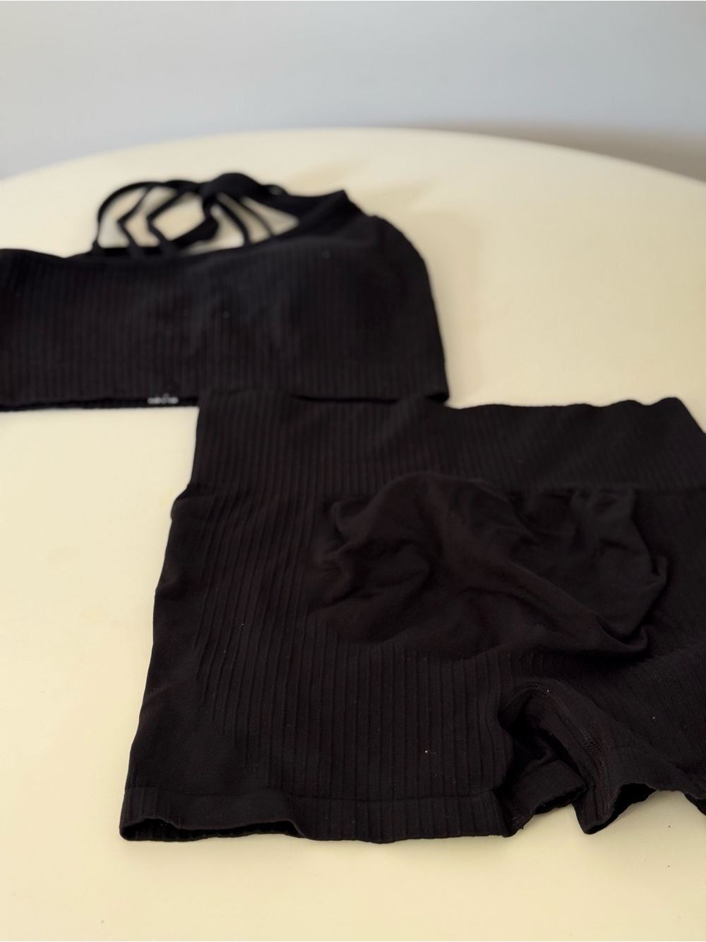 rnity Ribbed Lounge Set Black Size M